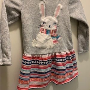 EUC Festive Winter Bunny Cozy Dress